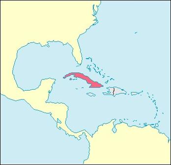 Cuba Location Map