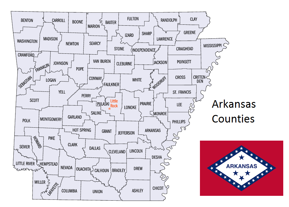 Map of Arkansas Counties