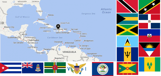 Map of Caribbean Countries