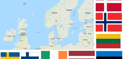 Map of Countries in Northern Europe
