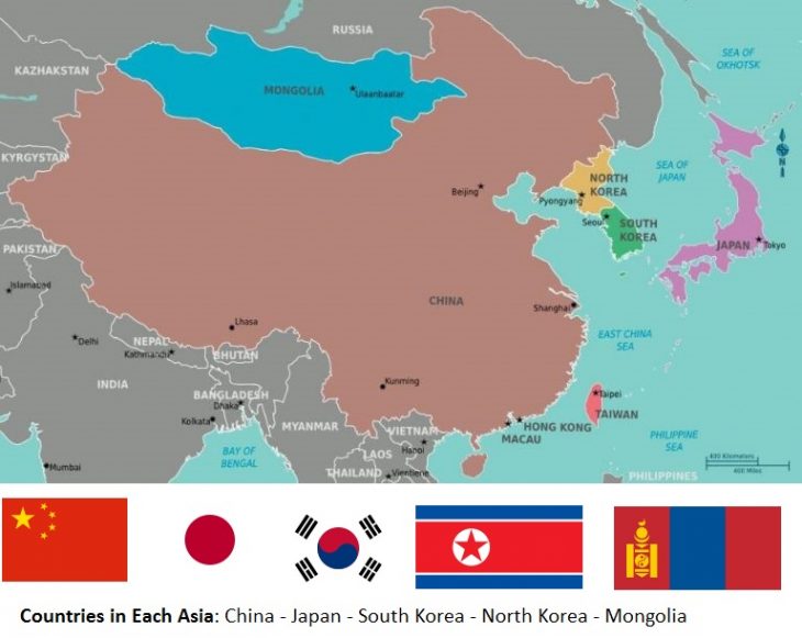 Countries in Eastern Asia