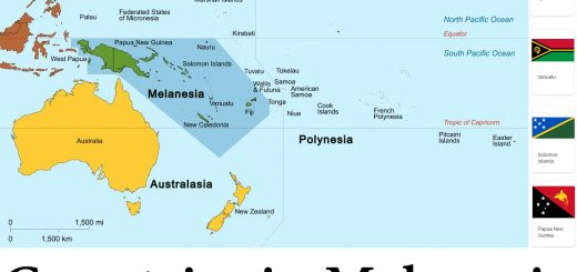 Map of Melanesia and Countries