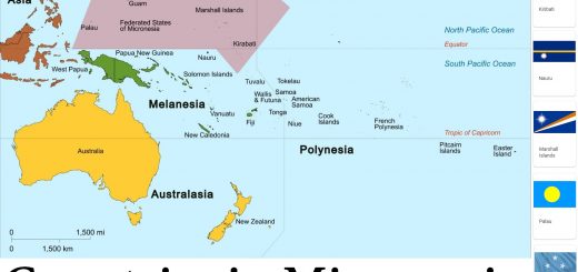 Map of Micronesia and Countries