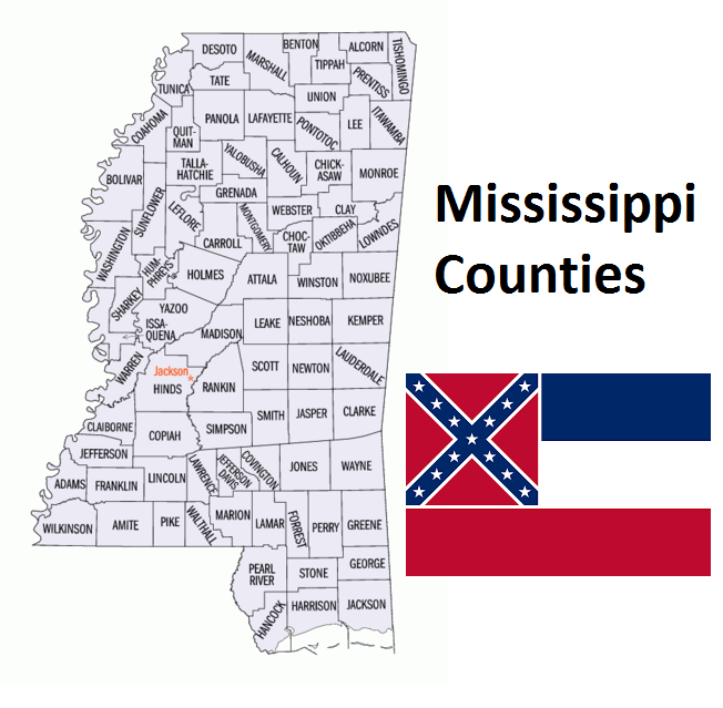 Map of Mississippi Counties