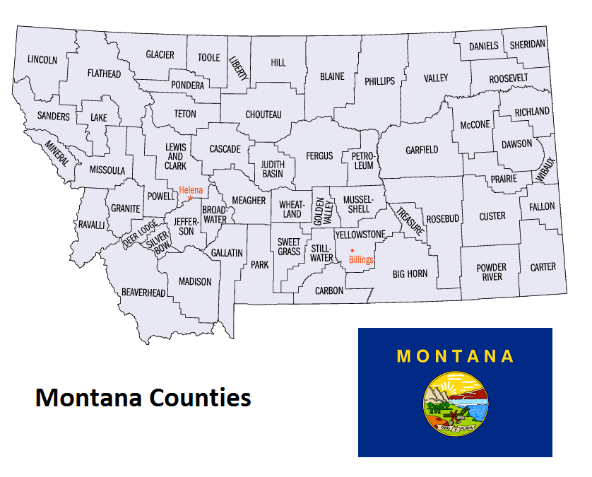 Map of Montana Counties