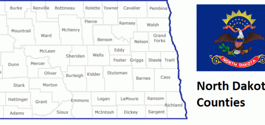 Map of North Dakota Counties