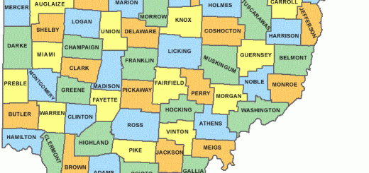 Map of Ohio Counties