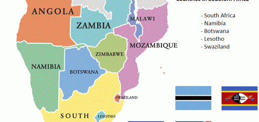 Map of South African Countries