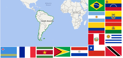 Map of Countries in South America