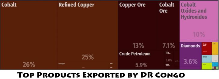 Top Products Exported by DR Congo