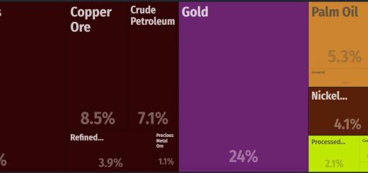 Top Products Exported by Papua New Guinea
