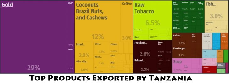 Top Products Exported by Tanzania