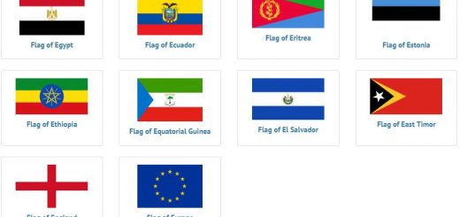 Flags of countries beginning with E