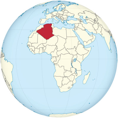 Mappa della posizione dell'Algeria