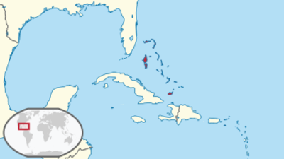 Mapa de ubicación de Bahamas