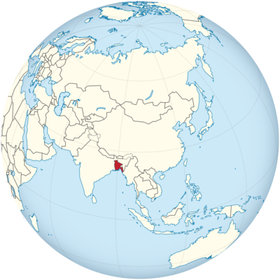 Mappa della posizione del Bangladesh