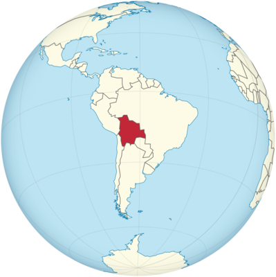 Mappa della posizione della Bolivia