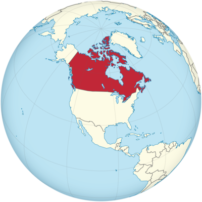 Mapa de ubicación de Canadá