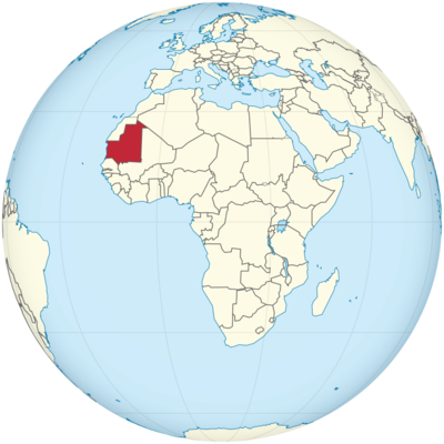 Bản đồ vị trí Mauritania