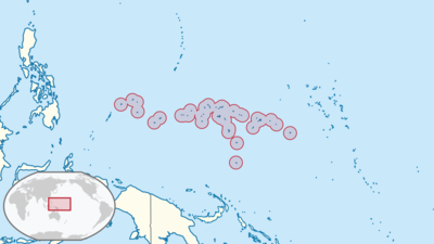 Mapa de ubicación de Micronesia