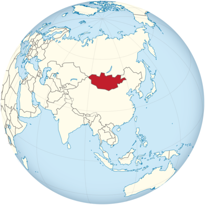 Mappa della posizione della Mongolia