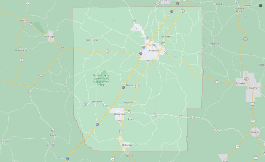 Cities and Towns in Butler County, Alabama