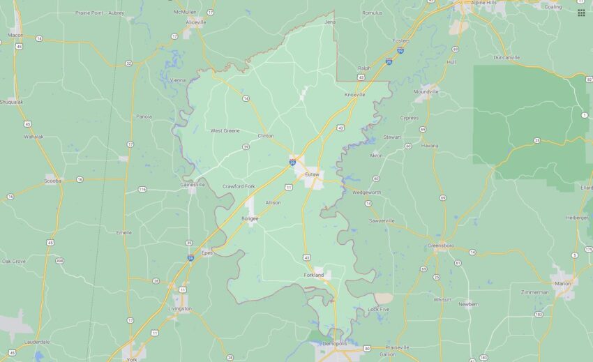 Cities and Towns in Greene County, Alabama