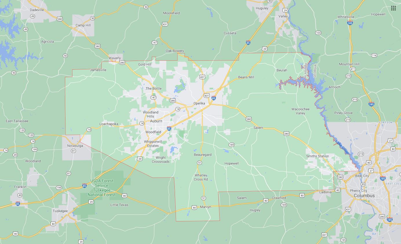 Cities and Towns in Lee County, Alabama – 