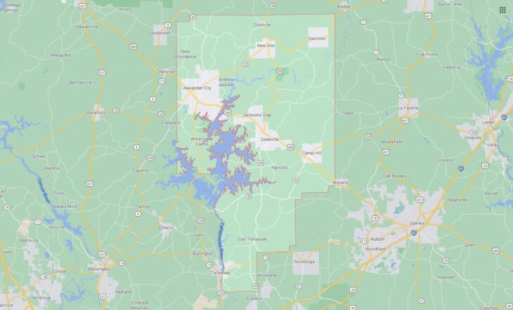 All Cities in Tallapoosa County, Alabama