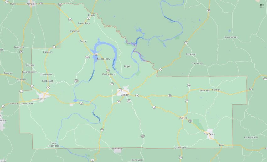 Cities and Towns in Wilcox County, Alabama