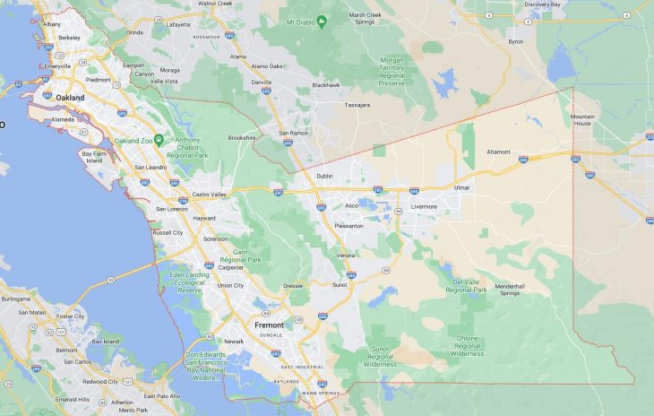 Map of Cities in Alameda County, CA