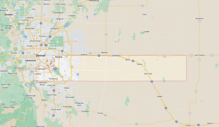 Map of Cities in Arapahoe County, CO