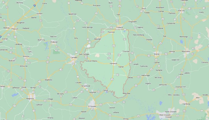 Map of Cities in Calhoun County, AR