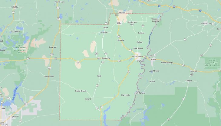 Map of Cities in Calhoun County, FL