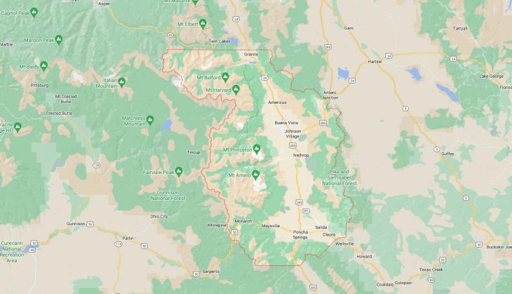 Map of Cities in Chaffee County, CO