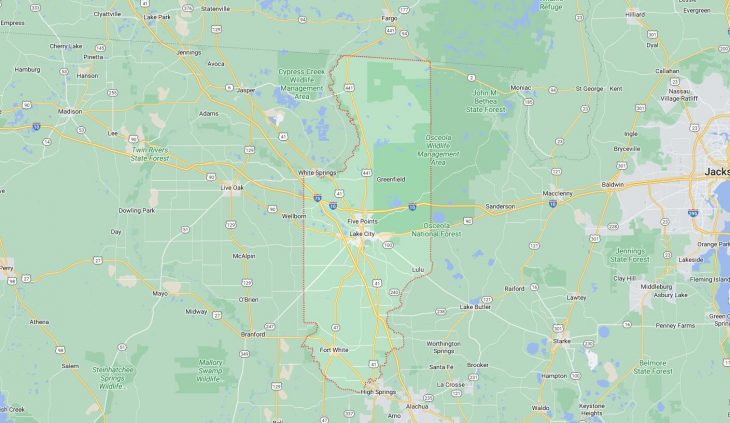 Map of Cities in Columbia County, FL