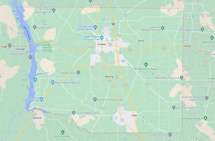 Map of Cities in Crisp County, GA