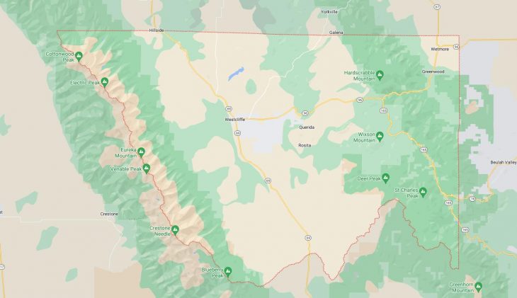 Map of Cities in Custer County, CO
