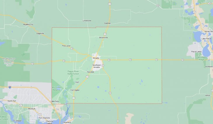 Map of Cities in DeSoto County, FL