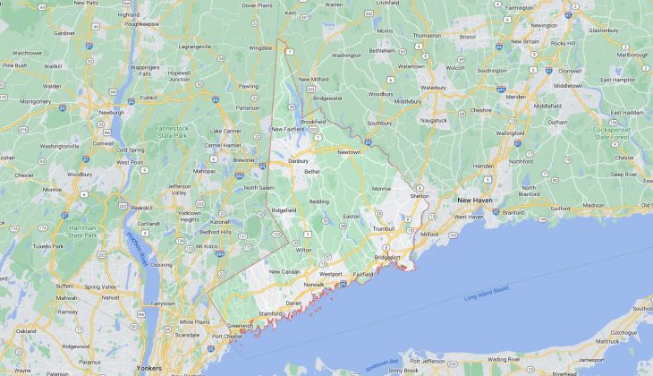 Map of Cities in Fairfield County, CT