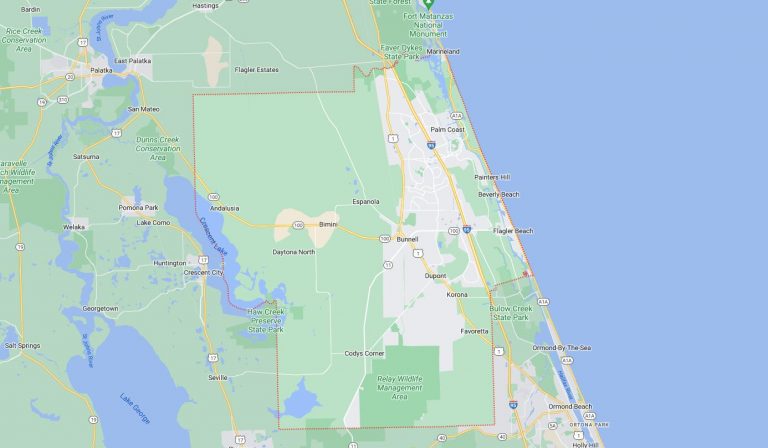 Cities and Towns in Flagler County - Map Of Cities In Flagler County FL 768x448 
