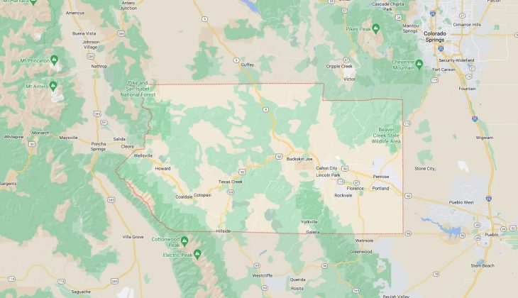 Map of Cities in Fremont County, CO