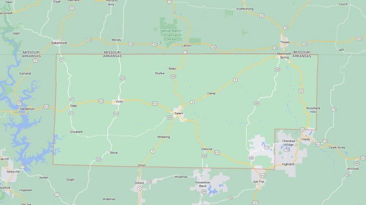 Map of Cities in Fulton County, AR