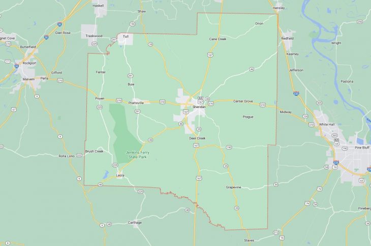 Map of Cities in Grant County, AR