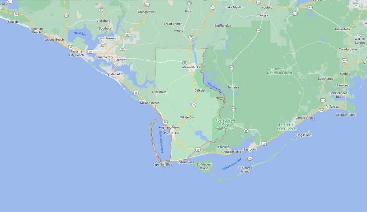Map of Cities in Gulf County, FL