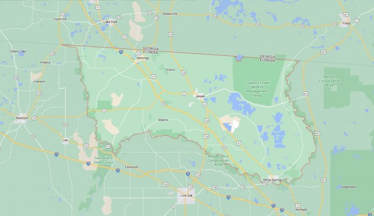 Map of Cities in Hamilton County, FL