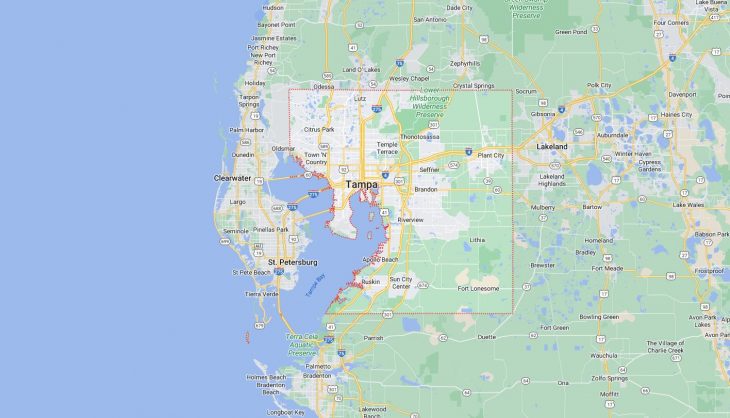Map of Cities in Hillsborough County, FL