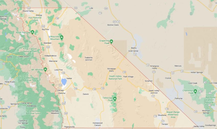 Cities And Towns In Inyo County California Countryaah Com Map Of Cities In Inyo County CA 850x506