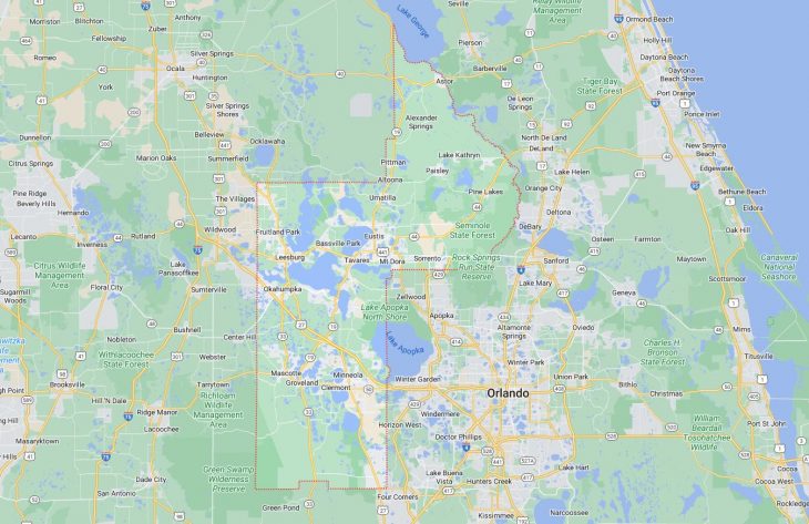 Map of Cities in Lake County, FL