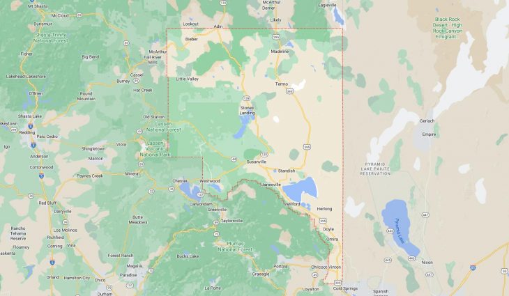 Map of Cities in Lassen County, CA